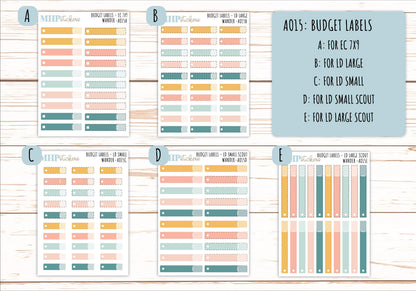 Basic Labels & Habit Trackers. ADD-Ons for Monthly Kits "Wander" || AOBL
