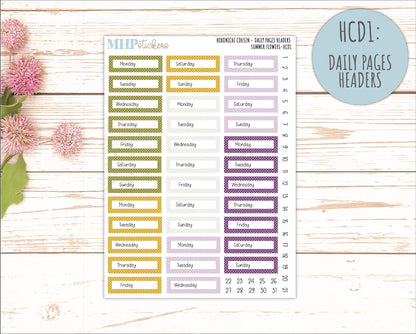 JUNE 2026 Stickers for Hobonichi Cousin. A5 Planners "Summer Flowers" || HC