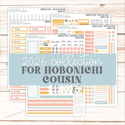 JUNE 2026 Stickers for Hobonichi Cousin. A5 Planners "Wander" || HC