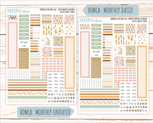 APRIL 2026 Stickers for Hobonichi Techo Original. A6 Planners "Easter Garden" || HO