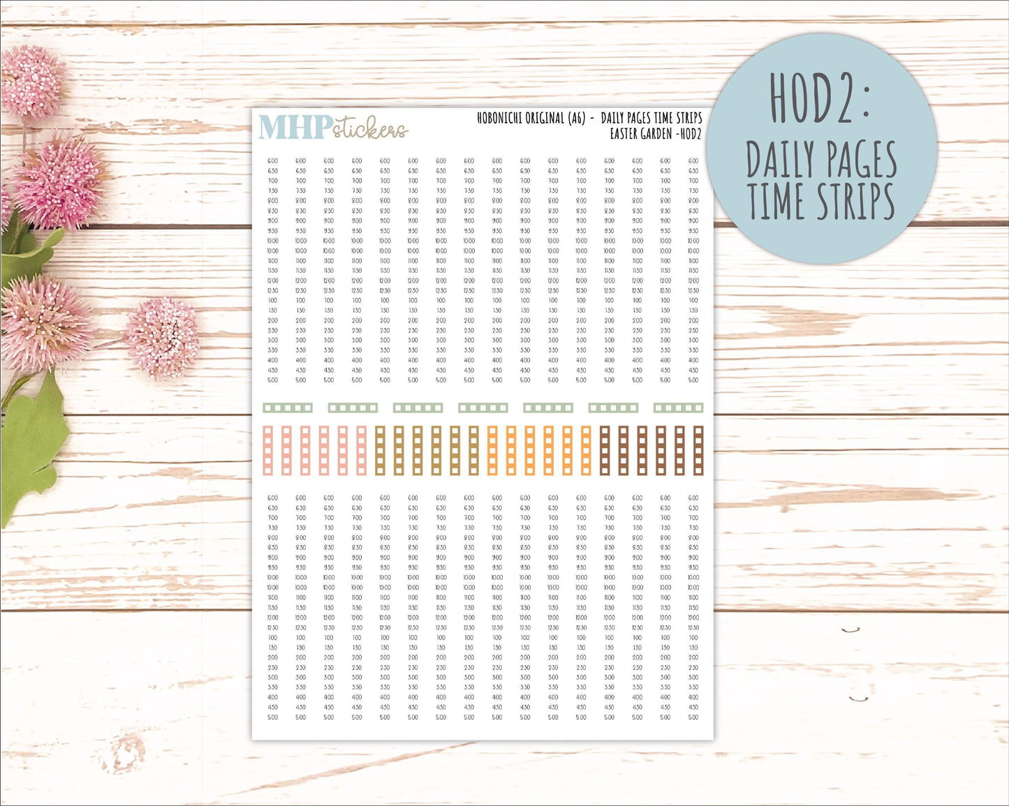 APRIL 2026 Stickers for Hobonichi Techo Original. A6 Planners "Easter Garden" || HO