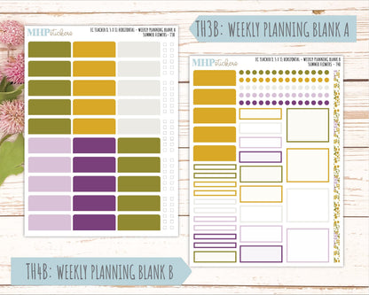 JUNE Stickers for EC Teacher Lesson Planner - Horizontal Layout. 2026 Collection "Summer Flowers" || ECTH