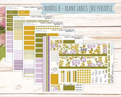 JUNE Stickers for EC Teacher Lesson Planner - Horizontal Layout. 2026 Collection "Summer Flowers" || ECTH