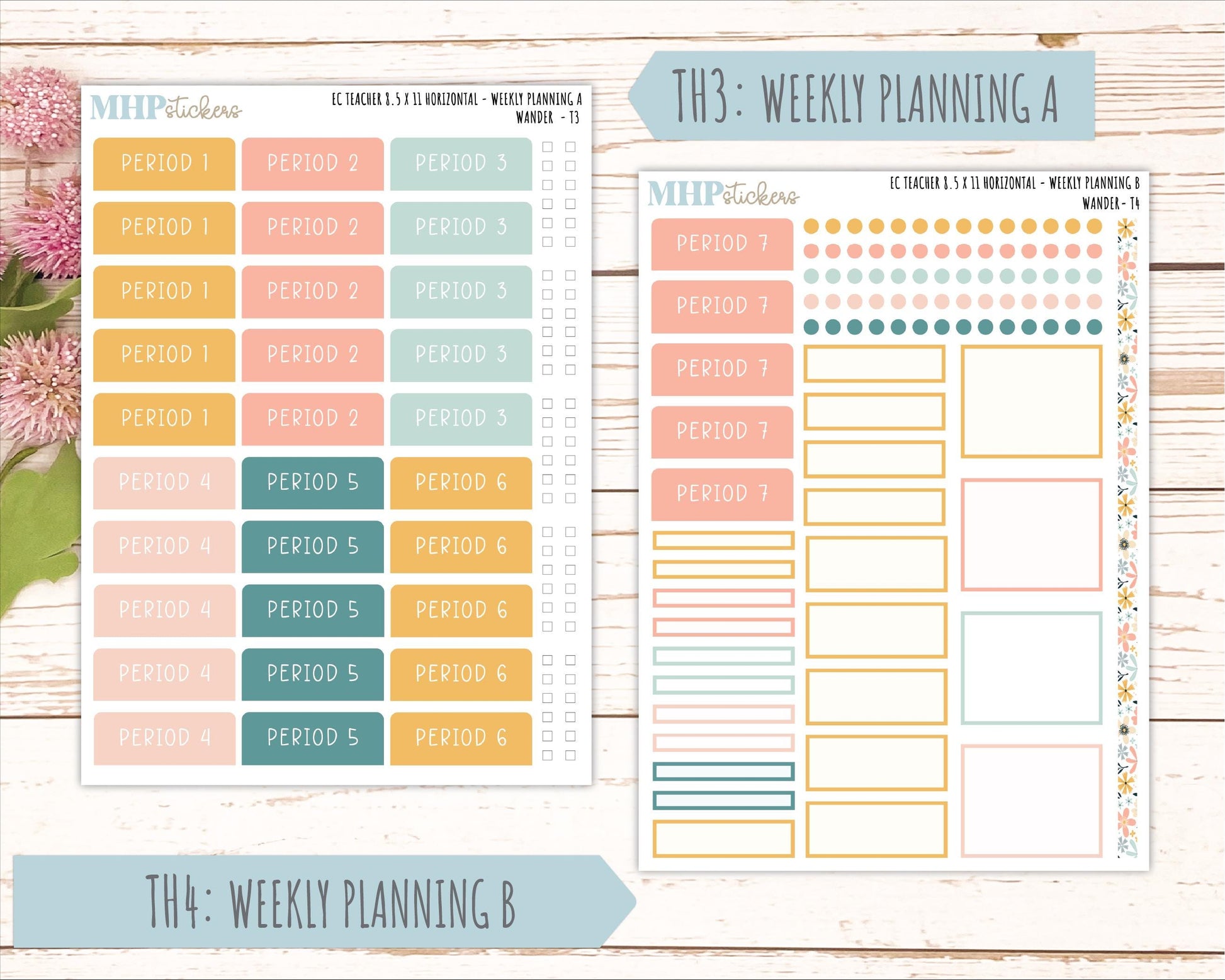 JUNE Stickers for EC Teacher Lesson Planner - Horizontal Layout. 2026 Collection "Wander" || ECTH