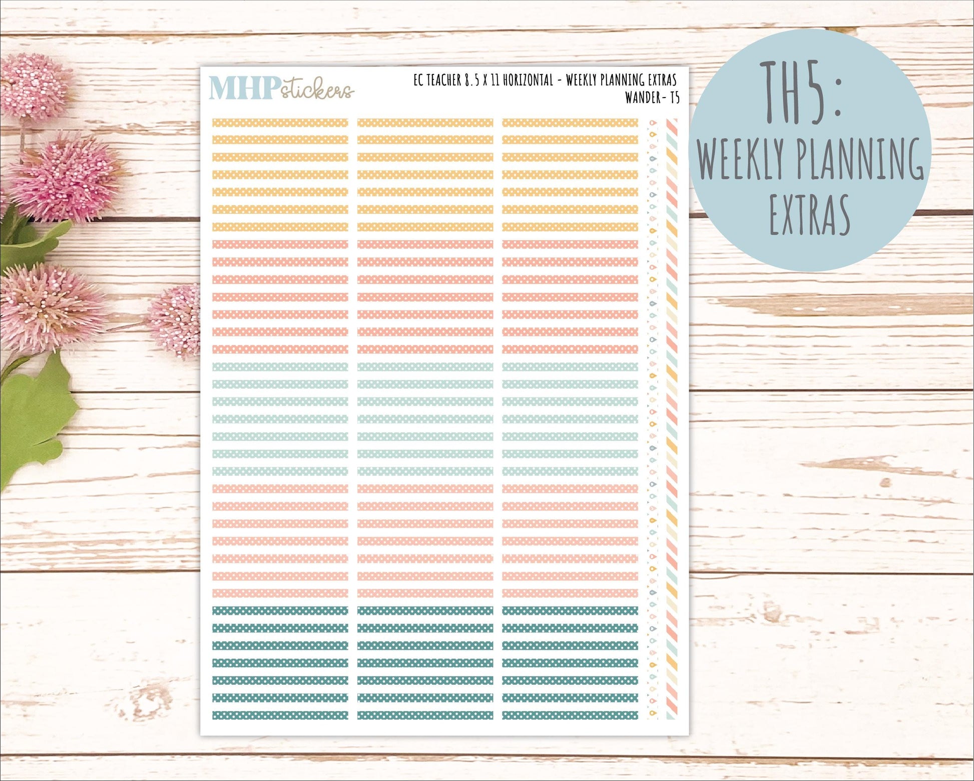 JUNE Stickers for EC Teacher Lesson Planner - Horizontal Layout. 2026 Collection "Wander" || ECTH