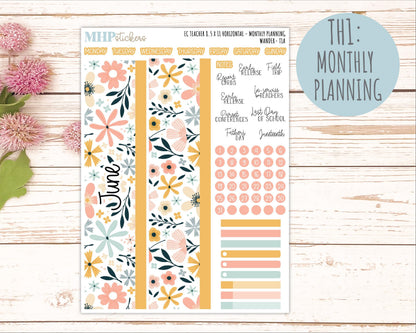 JUNE Stickers for EC Teacher Lesson Planner - Horizontal Layout. 2026 Collection "Wander" || ECTH
