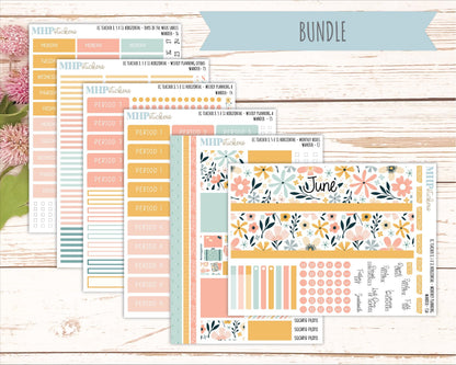 JUNE Stickers for EC Teacher Lesson Planner - Horizontal Layout. 2026 Collection "Wander" || ECTH