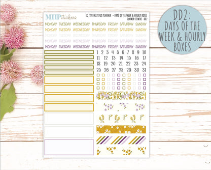 JUNE Daily Duo Sticker Kit for 7x9 Erin Condren Planners. 2026 Collection "Summer Flowers" || ECDD