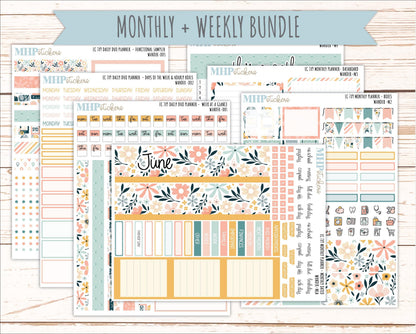 JUNE Daily Duo Sticker Kit for 7x9 Erin Condren Planners. 2026 Collection "Wander || ECDD