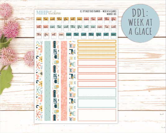 JUNE Daily Duo Sticker Kit for 7x9 Erin Condren Planners. 2026 Collection "Wander || ECDD
