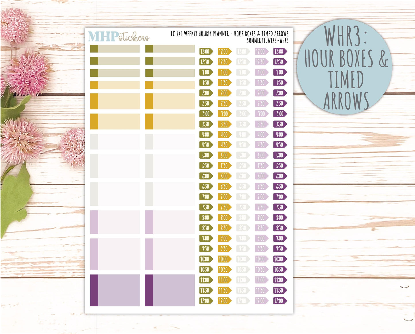 JUNE Weekly Hourly Planning Kits for 7x9 Erin Condren Planners. 2026 Collection "Summer Flowers" || ECWHR