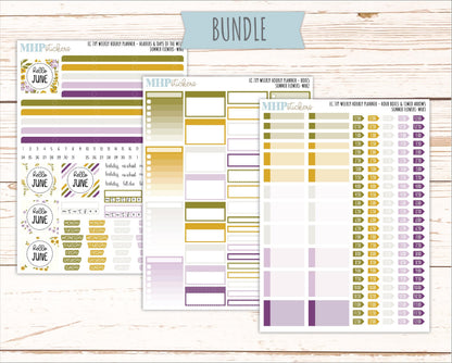 JUNE Weekly Hourly Planning Kits for 7x9 Erin Condren Planners. 2026 Collection "Summer Flowers" || ECWHR