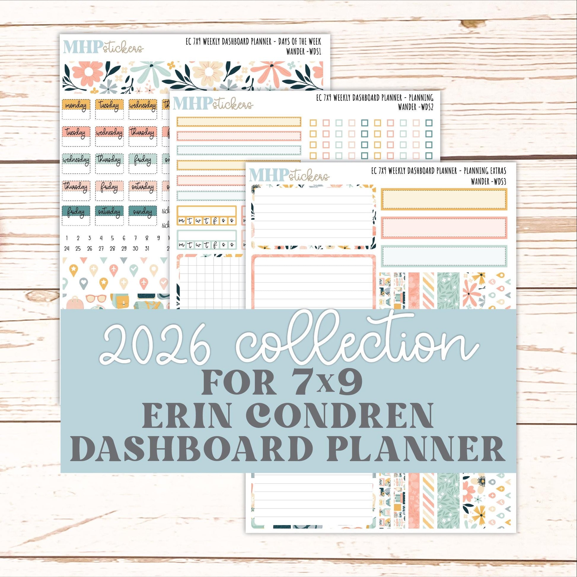 JUNE Weekly Dashboard Kit for 7x9 Erin Condren Planners. 2026 Collection "Wander" || ECWDS