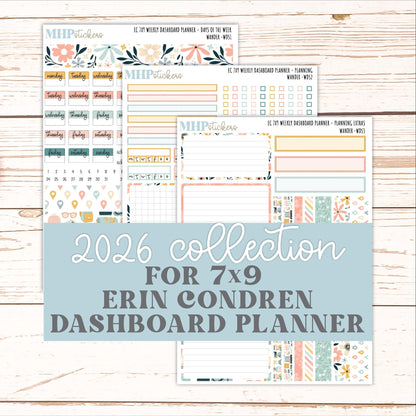 JUNE Weekly Dashboard Kit for 7x9 Erin Condren Planners. 2026 Collection "Wander" || ECWDS