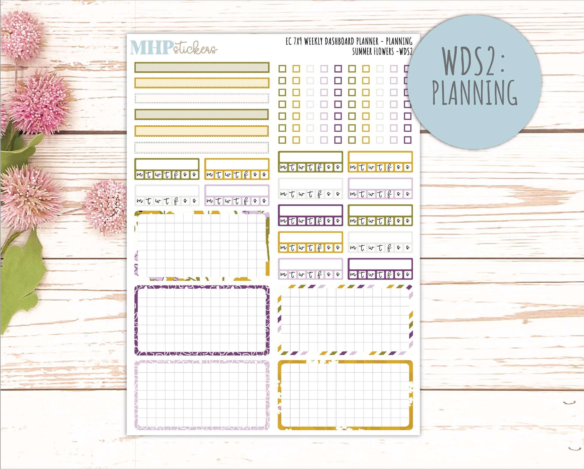 JUNE Weekly Dashboard Kit for 7x9 Erin Condren Planners. 2026 Collection "Summer Flowers" || ECWDS