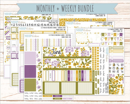 JUNE Weekly Horizontal Planning Kit for 7x9 Erin Condren Planners. 2026 Collection "Summer Flowers" || ECWH