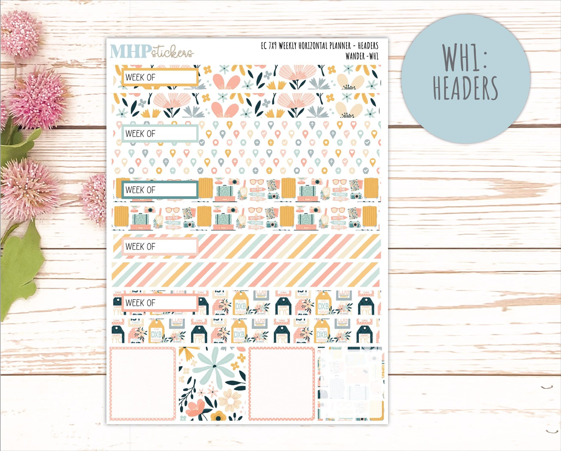JUNE Weekly Horizontal Planning Kit for 7x9 Erin Condren Planners. 2026 Collection "Wander" || ECWH