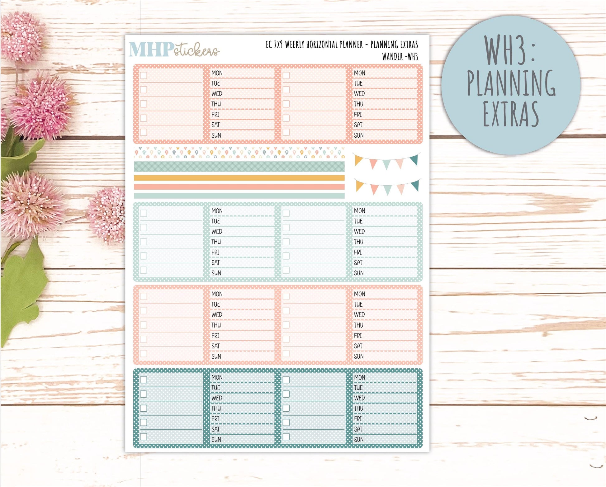JUNE Weekly Horizontal Planning Kit for 7x9 Erin Condren Planners. 2026 Collection "Wander" || ECWH