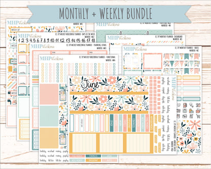 JUNE Weekly Horizontal Planning Kit for 7x9 Erin Condren Planners. 2026 Collection "Wander" || ECWH