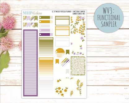 JUNE Weekly Vertical Kits for 7x9 Erin Condren Planners. 2026 Collection "Summer Flowers" || ECWV