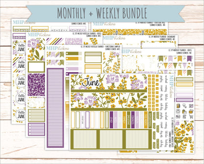 JUNE Weekly Vertical Kits for 7x9 Erin Condren Planners. 2026 Collection "Summer Flowers" || ECWV