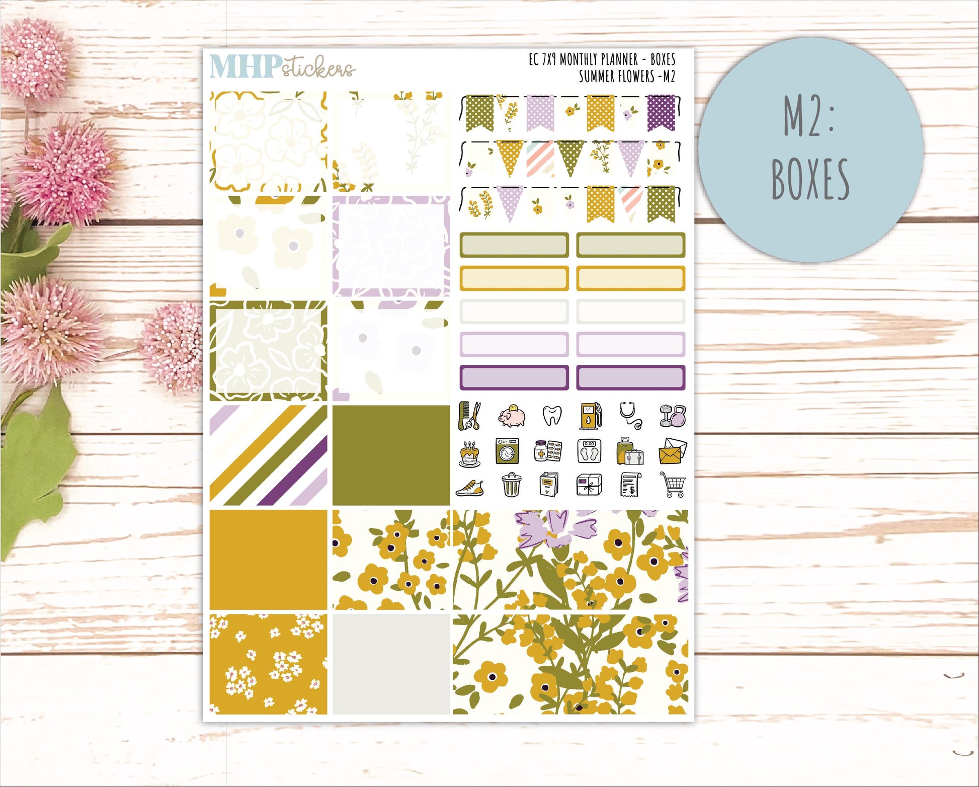 JUNE Monthly Kit for 7x9 Erin Condren Planners. 2026 Collection "Summer Flowers" || ECM