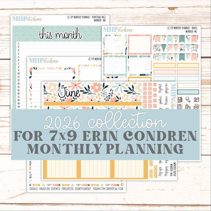 JUNE Monthly Kit for 7x9 Erin Condren Planners. 2026 Collection "Wander" || ECM