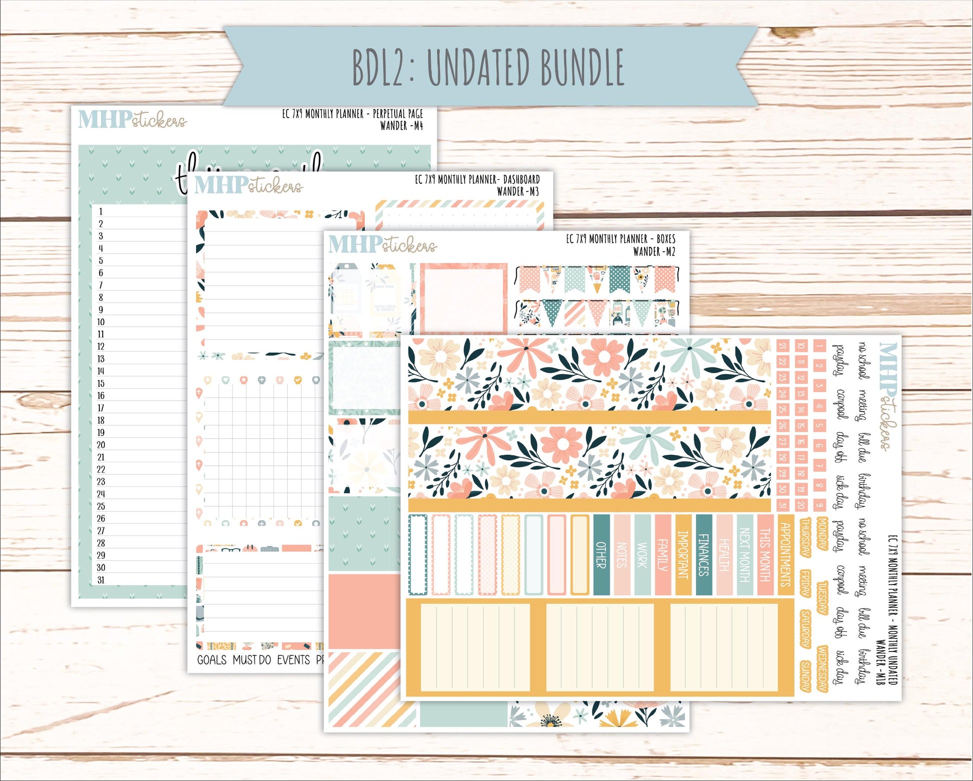 JUNE Monthly Kit for 7x9 Erin Condren Planners. 2026 Collection "Wander" || ECM