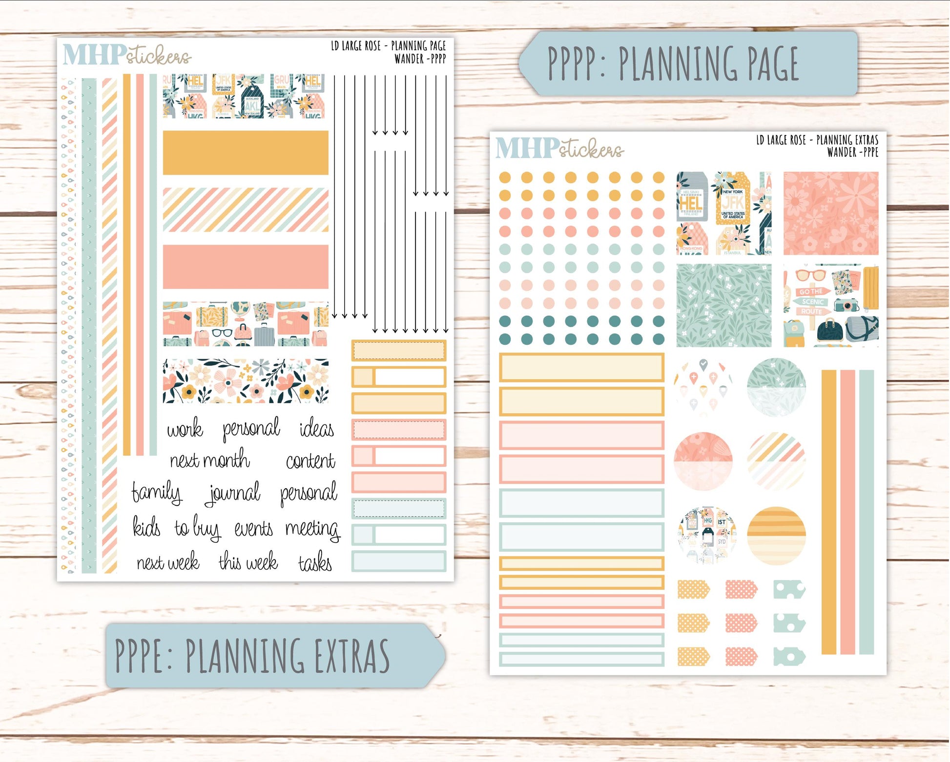 JUNE 2026 Stickers for the Large Rose Laurel Denise Planner. "Wander" || PP