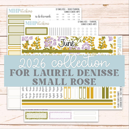 JUNE 2026 Stickers for The Small Rose Laurel Denise Planner. "Summer Flowers" || MPP
