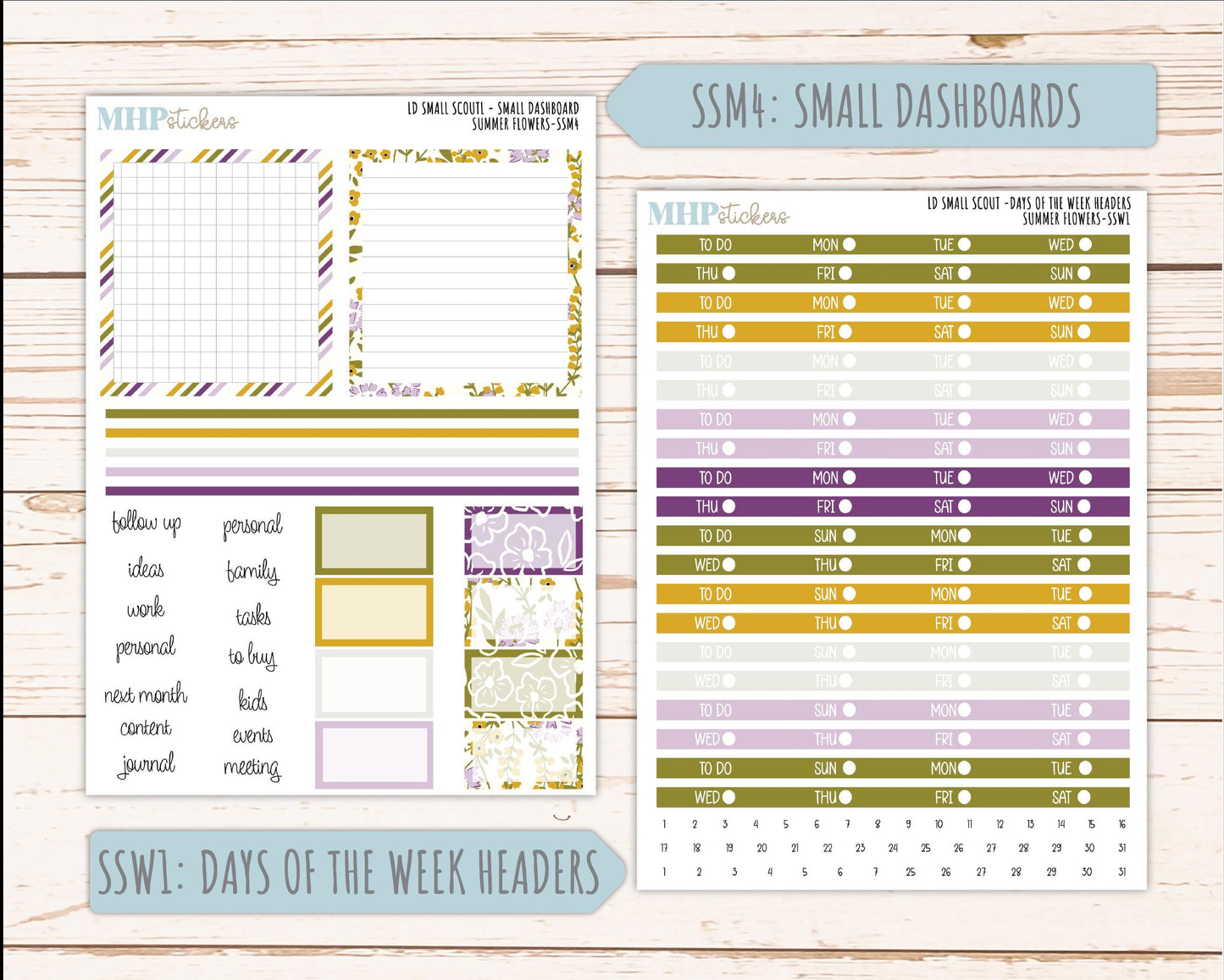 JUNE 2026 Stickers for the Small Scout Planner. For Laurel Denise Planners. "Summer Flowers" ||SS