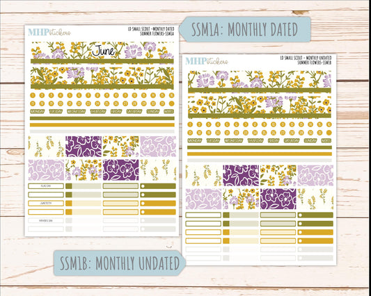JUNE 2026 Stickers for the Small Scout Planner. For Laurel Denise Planners. "Summer Flowers" ||SS