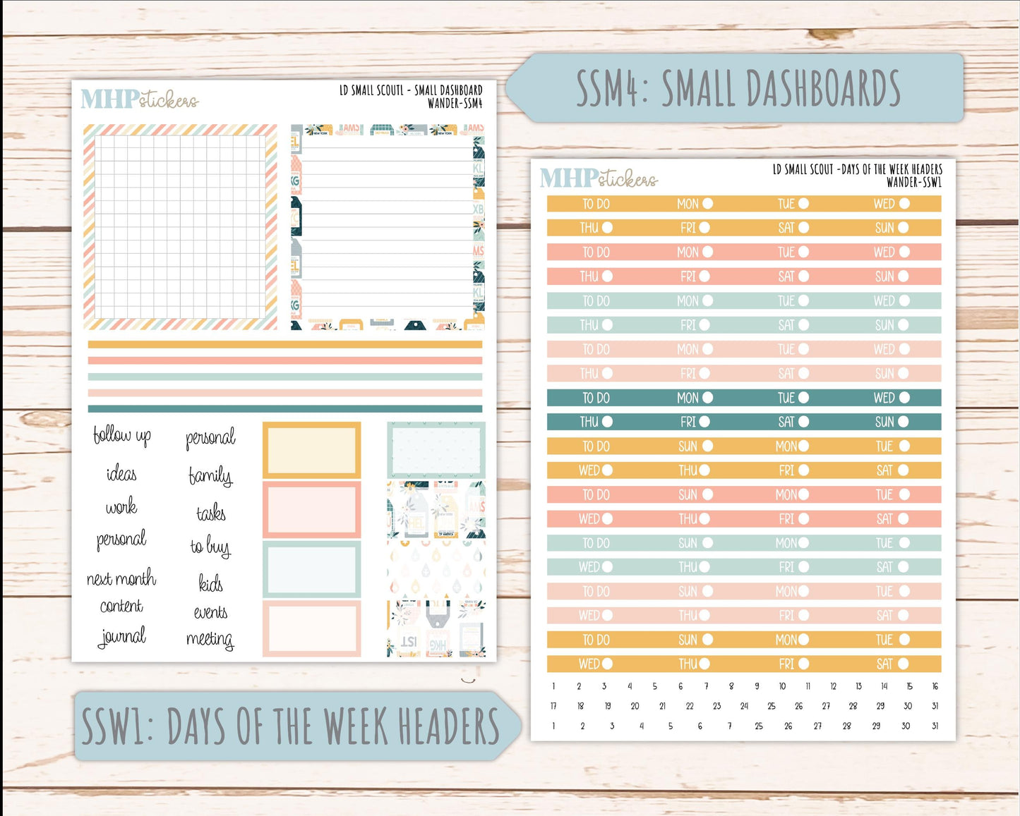 JUNE 2026 Stickers for the Small Scout Planner. For Laurel Denise Planners. "Wander" ||SS