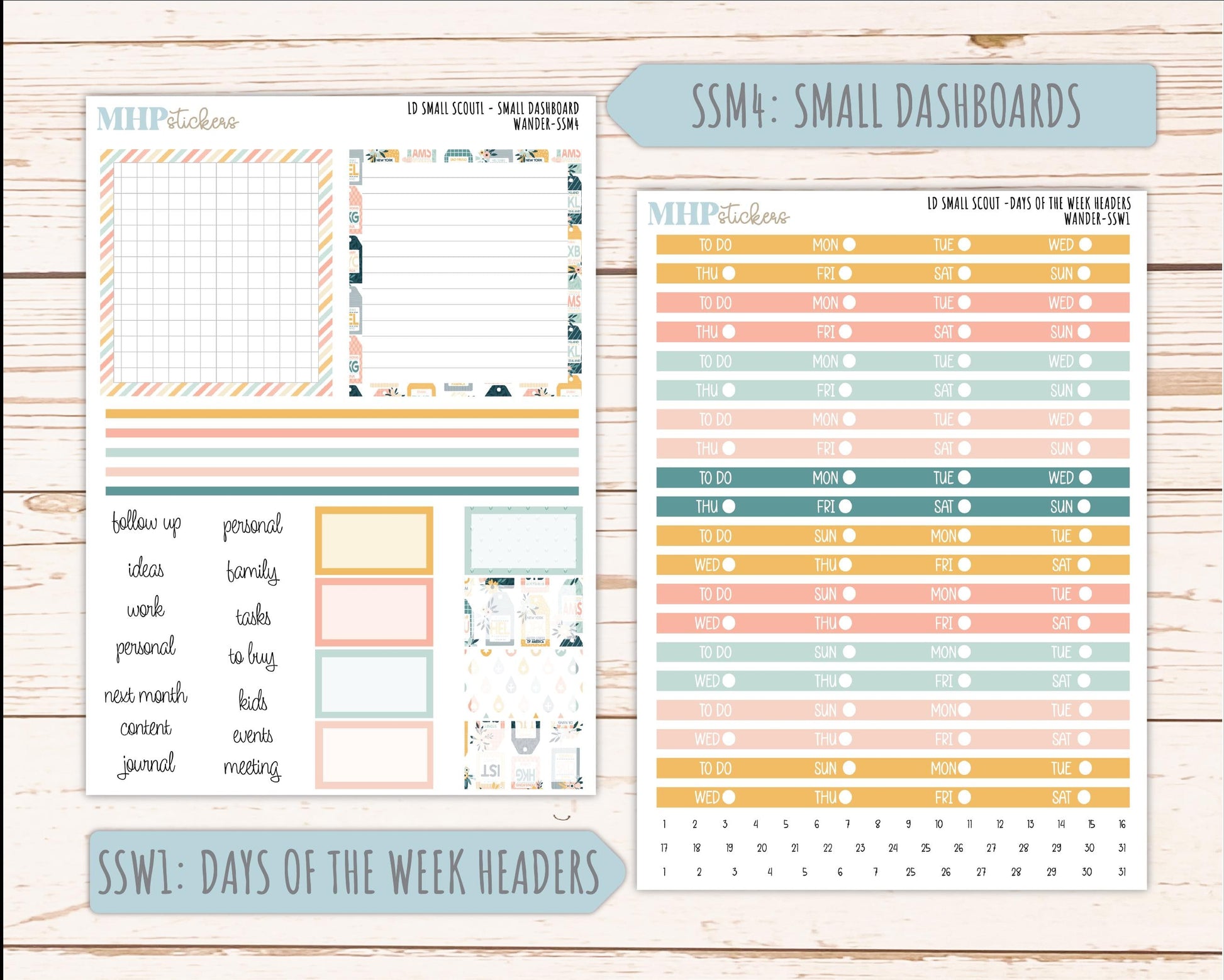 JUNE 2026 Stickers for the Small Scout Planner. For Laurel Denise Planners. "Wander" ||SS