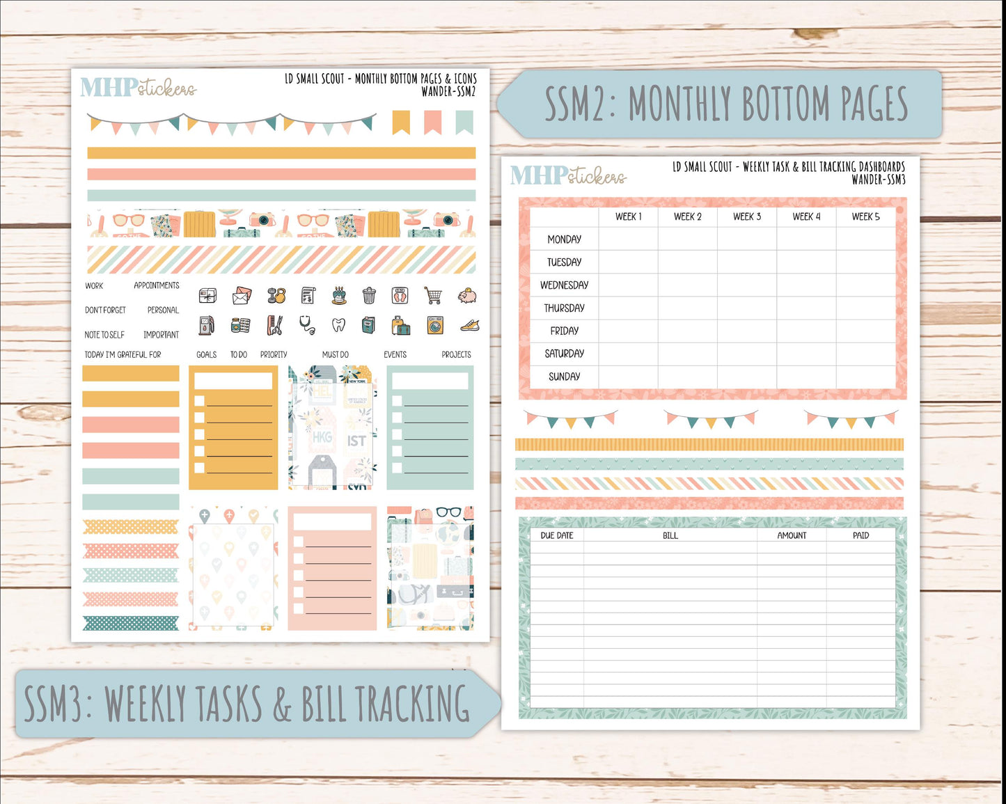 JUNE 2026 Stickers for the Small Scout Planner. For Laurel Denise Planners. "Wander" ||SS