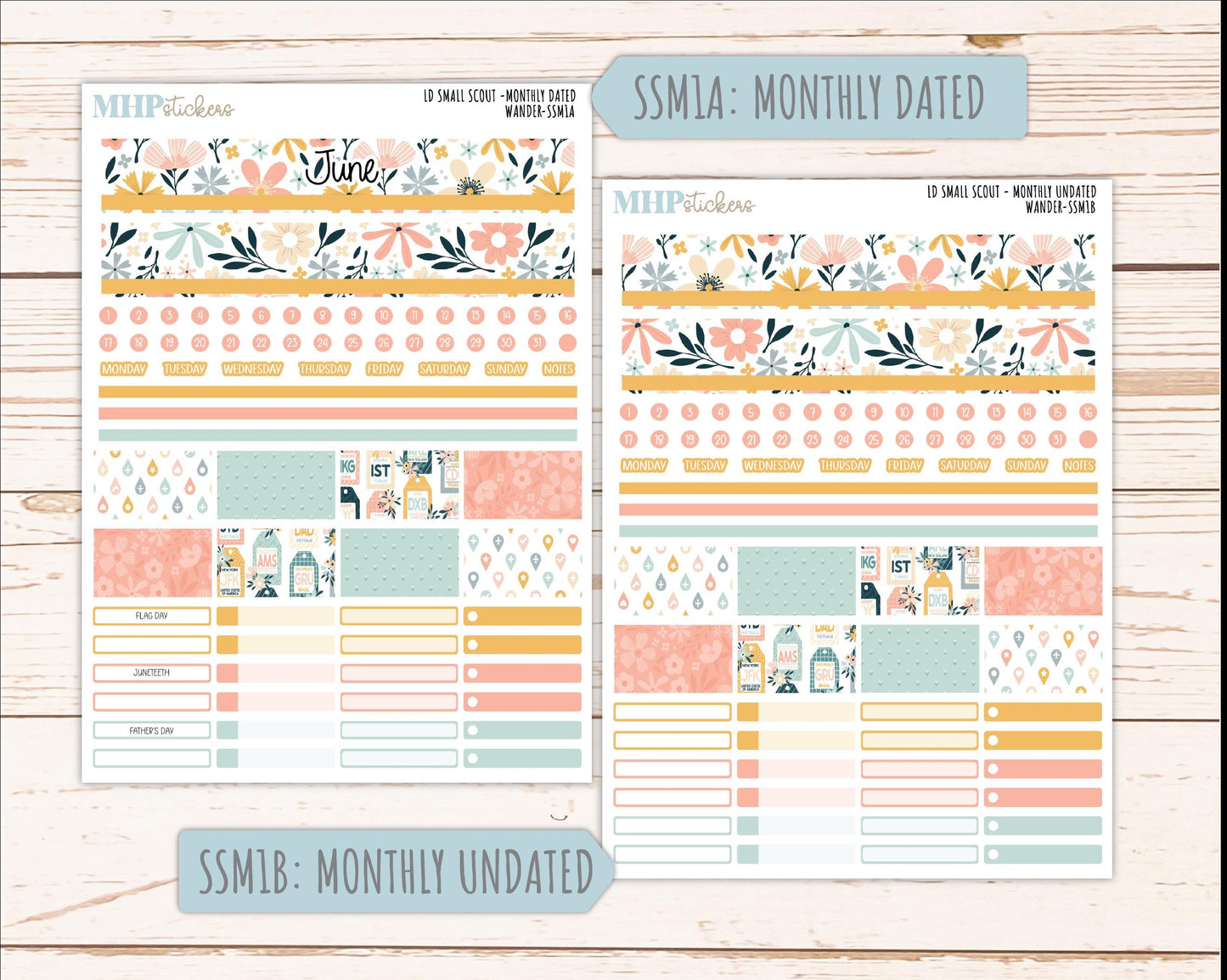 JUNE 2026 Stickers for the Small Scout Planner. For Laurel Denise Planners. "Wander" ||SS