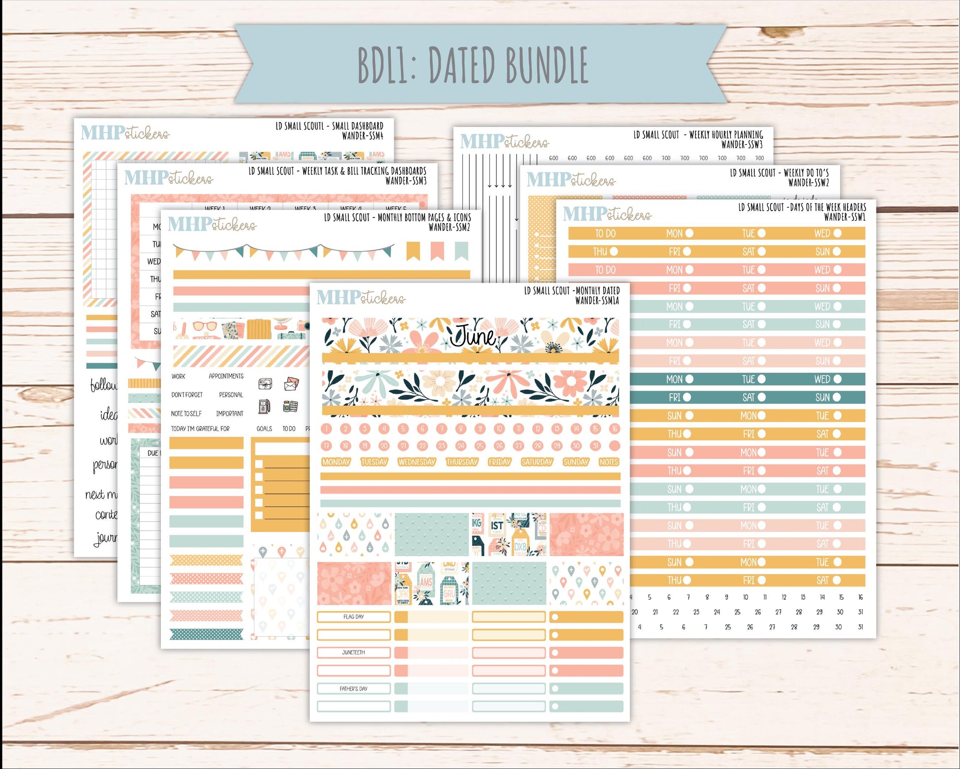 JUNE 2026 Stickers for the Small Scout Planner. For Laurel Denise Planners. "Wander" ||SS