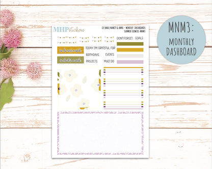 JUNE 2026 Stickers for Small Nancy & Anne Laurel Denise Planners "Summer Flowers" || MN