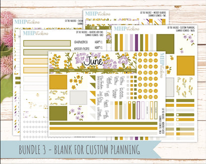 JUNE Stickers for The Valerie Laurel Denise Planner "Summer Flowers" || TC
