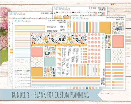 JUNE Stickers for The Valerie Laurel Denise Planner "Wander" || TC