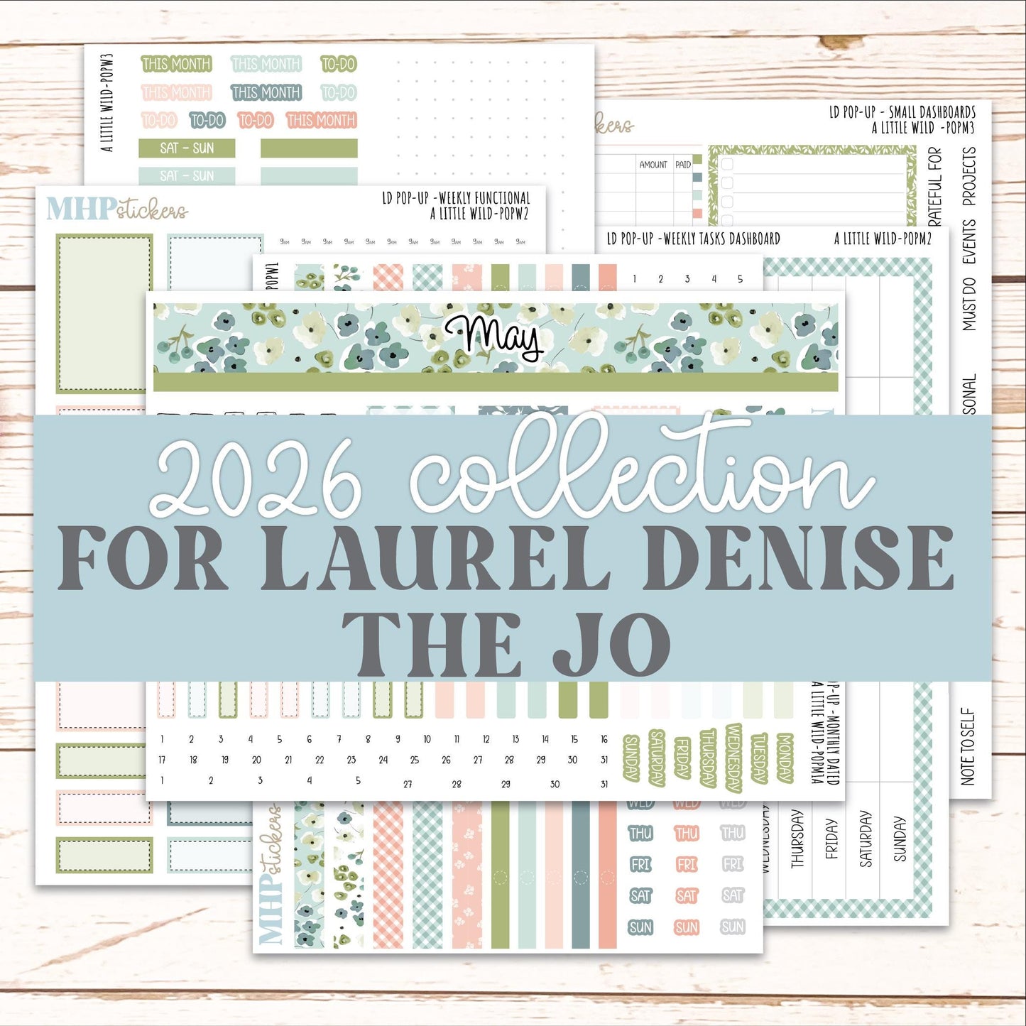 MAY 2026 Stickers for The Jo, Laurel Denise Planner (Formerly Pop-Up Planner) "A Little Wild" || POP