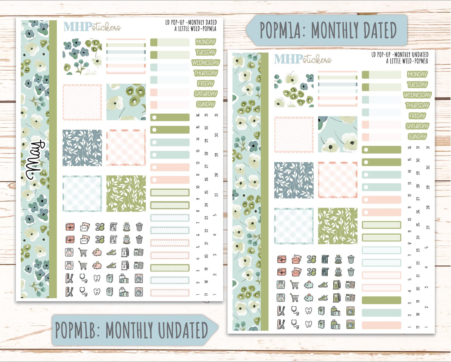 MAY 2026 Stickers for The Jo, Laurel Denise Planner (Formerly Pop-Up Planner) "A Little Wild" || POP