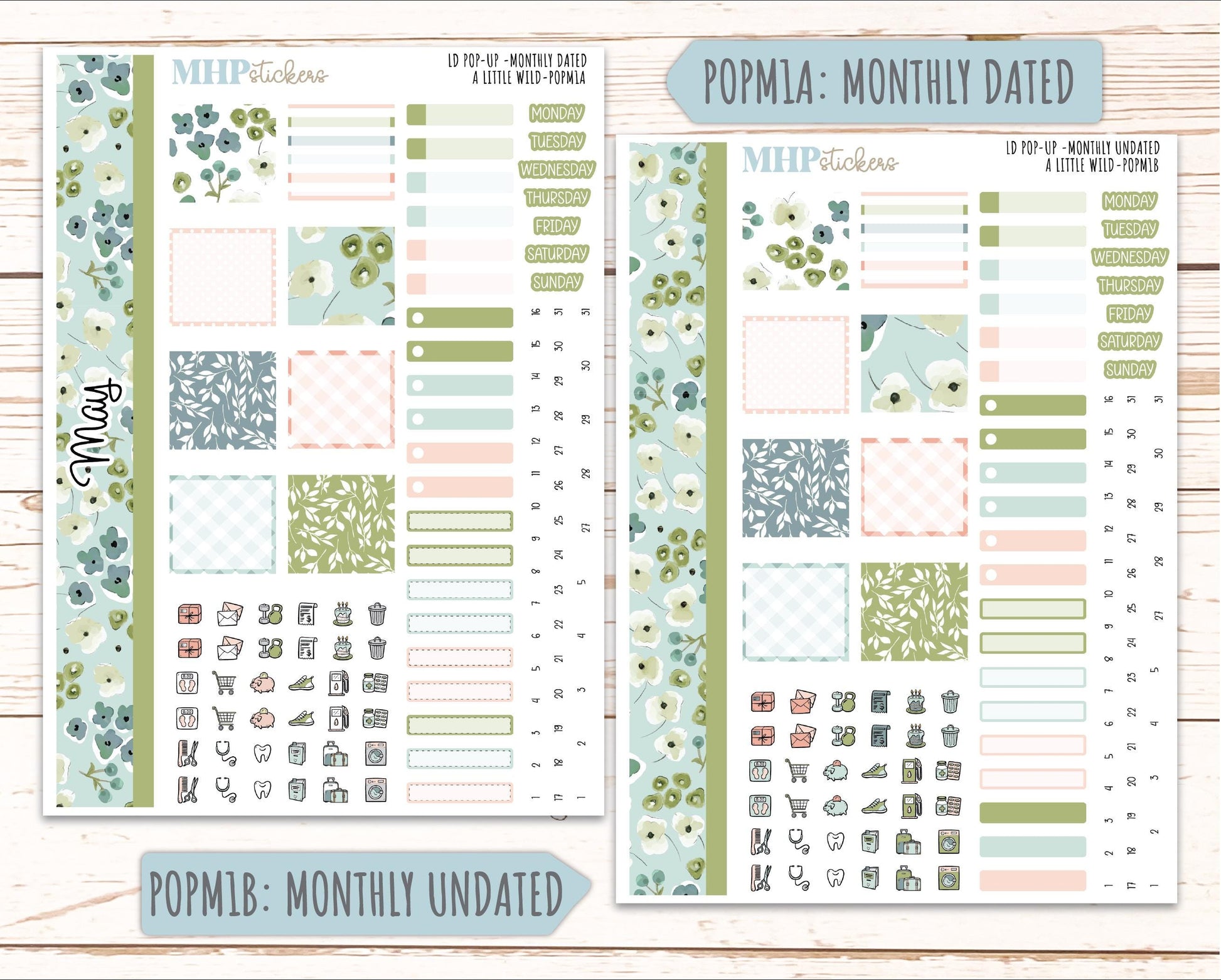MAY 2026 Stickers for The Jo, Laurel Denise Planner (Formerly Pop-Up Planner) "A Little Wild" || POP