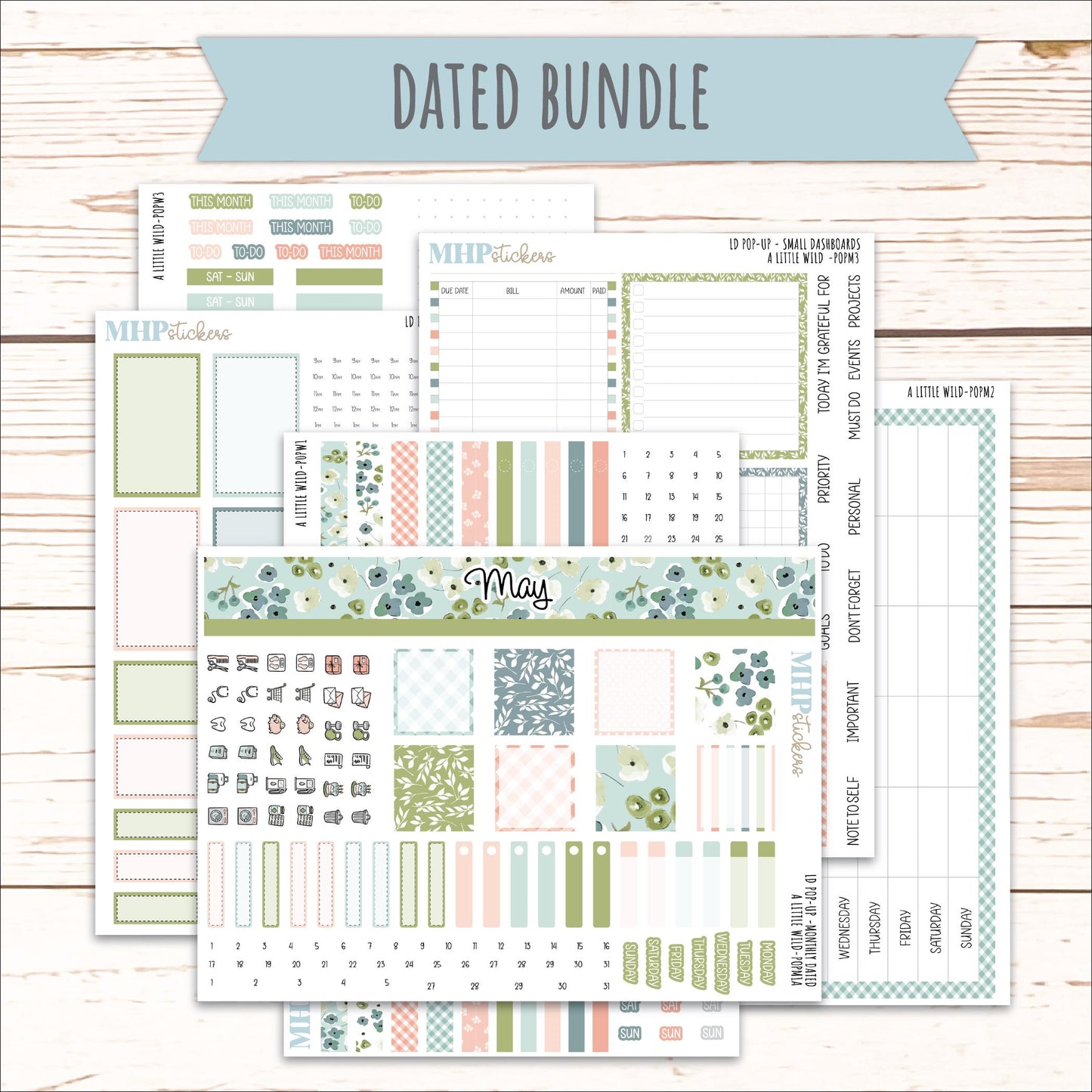 MAY 2026 Stickers for The Jo, Laurel Denise Planner (Formerly Pop-Up Planner) "A Little Wild" || POP