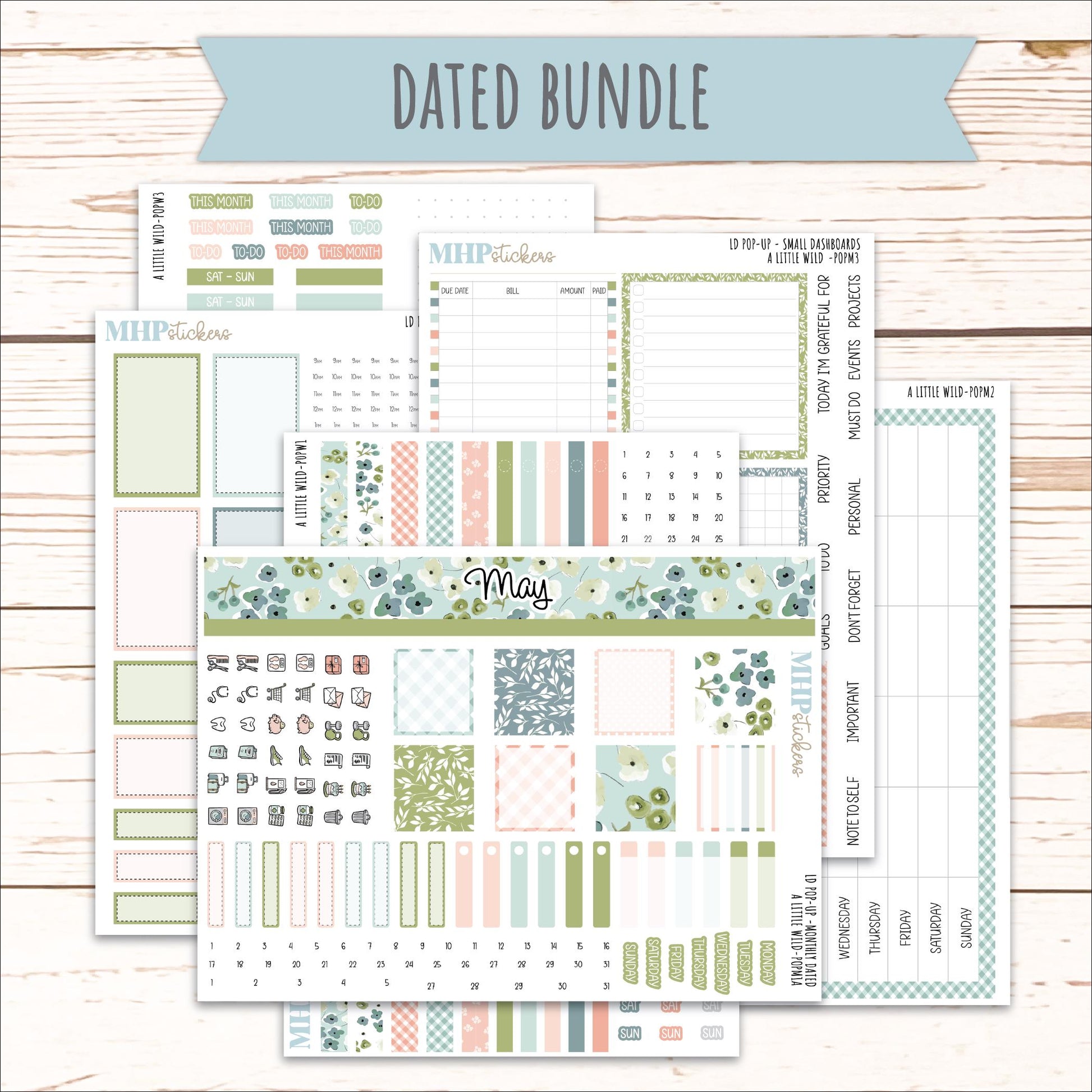 MAY 2026 Stickers for The Jo, Laurel Denise Planner (Formerly Pop-Up Planner) "A Little Wild" || POP