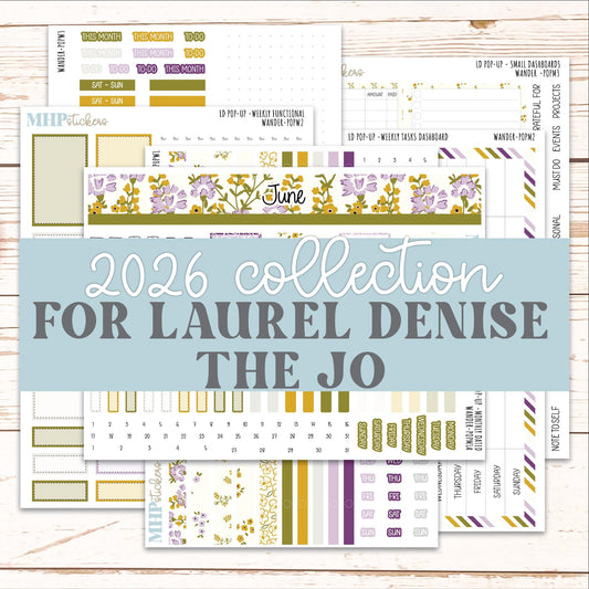 JUNE 2026 Stickers for The Jo, Laurel Denise Planner "Summer Flowers" || POP