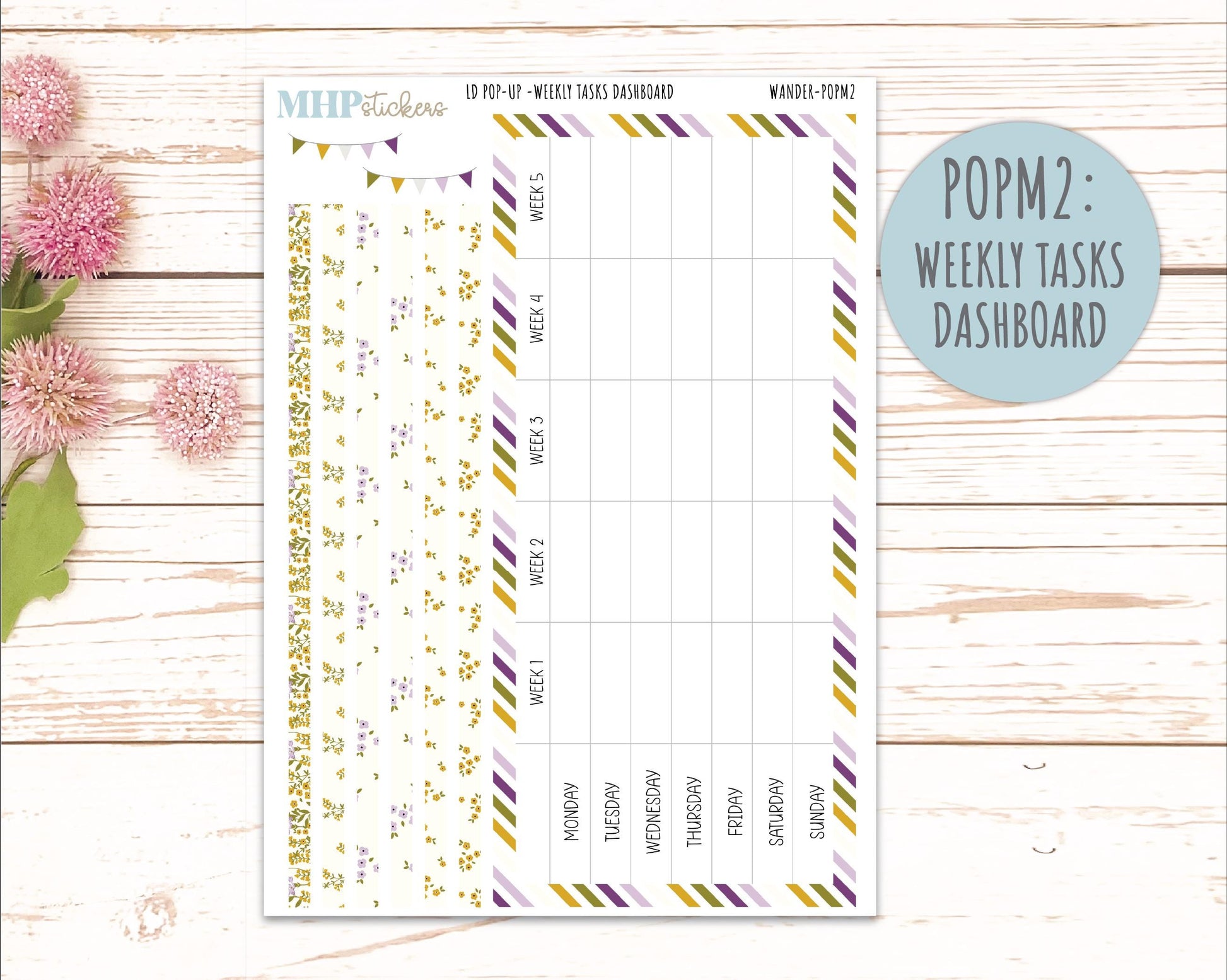 JUNE 2026 Stickers for The Jo, Laurel Denise Planner "Summer Flowers" || POP