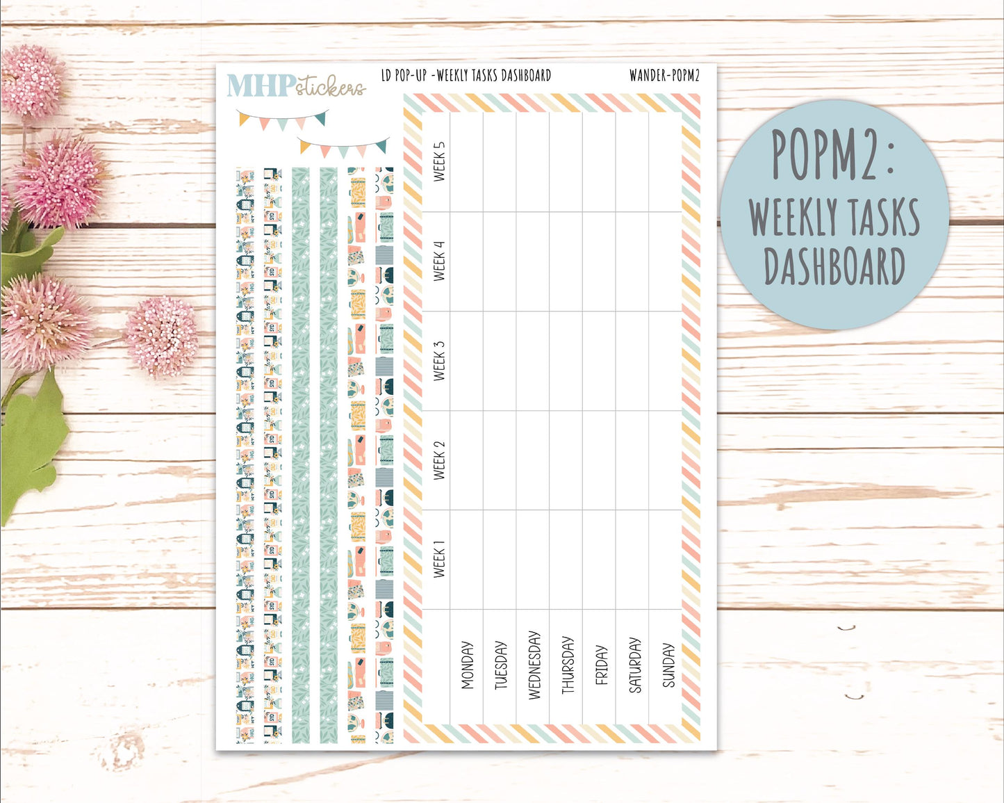 JUNE 2026 Stickers for The Jo, Laurel Denise Planner "Wander" || POP