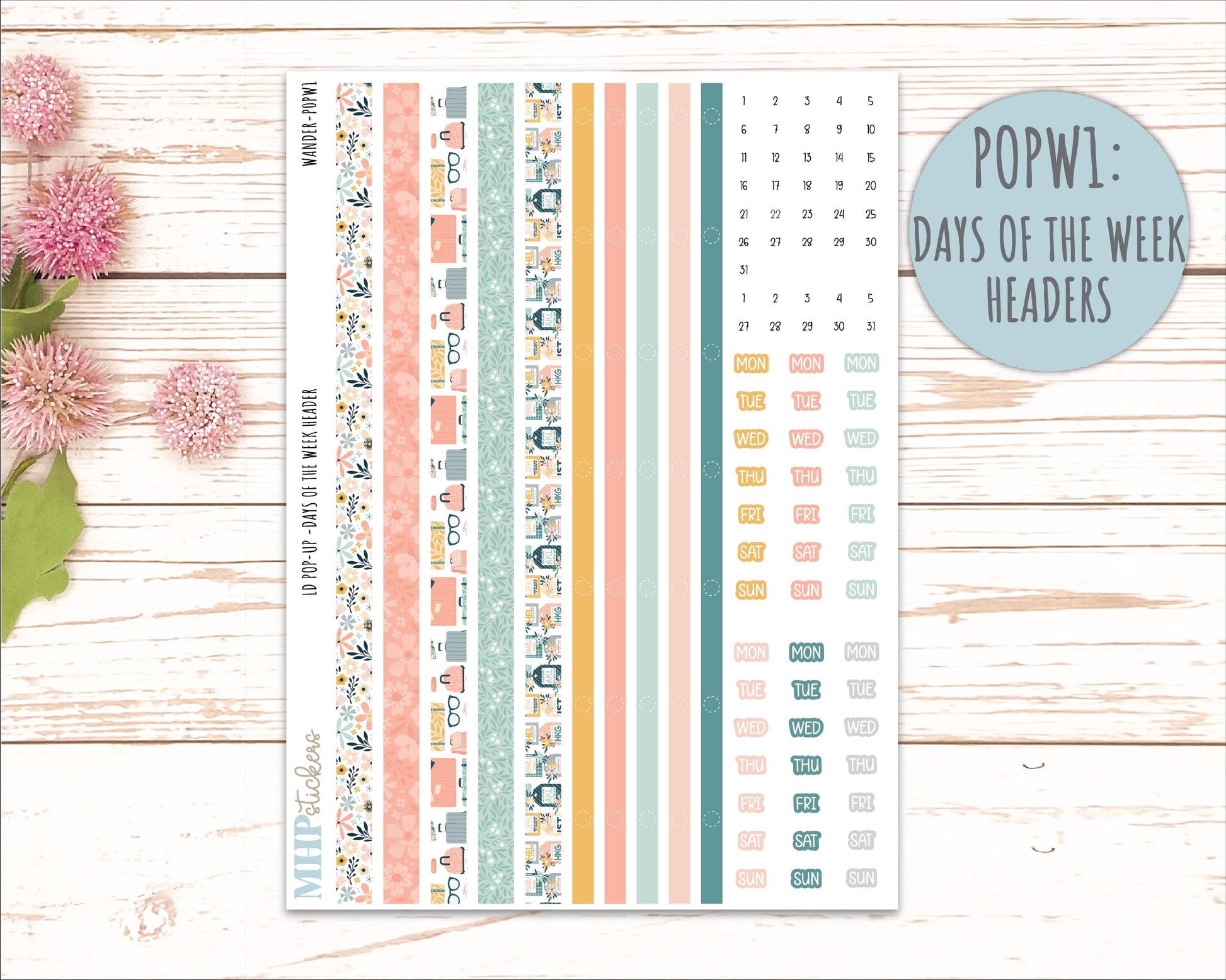 JUNE 2026 Stickers for The Jo, Laurel Denise Planner "Wander" || POP