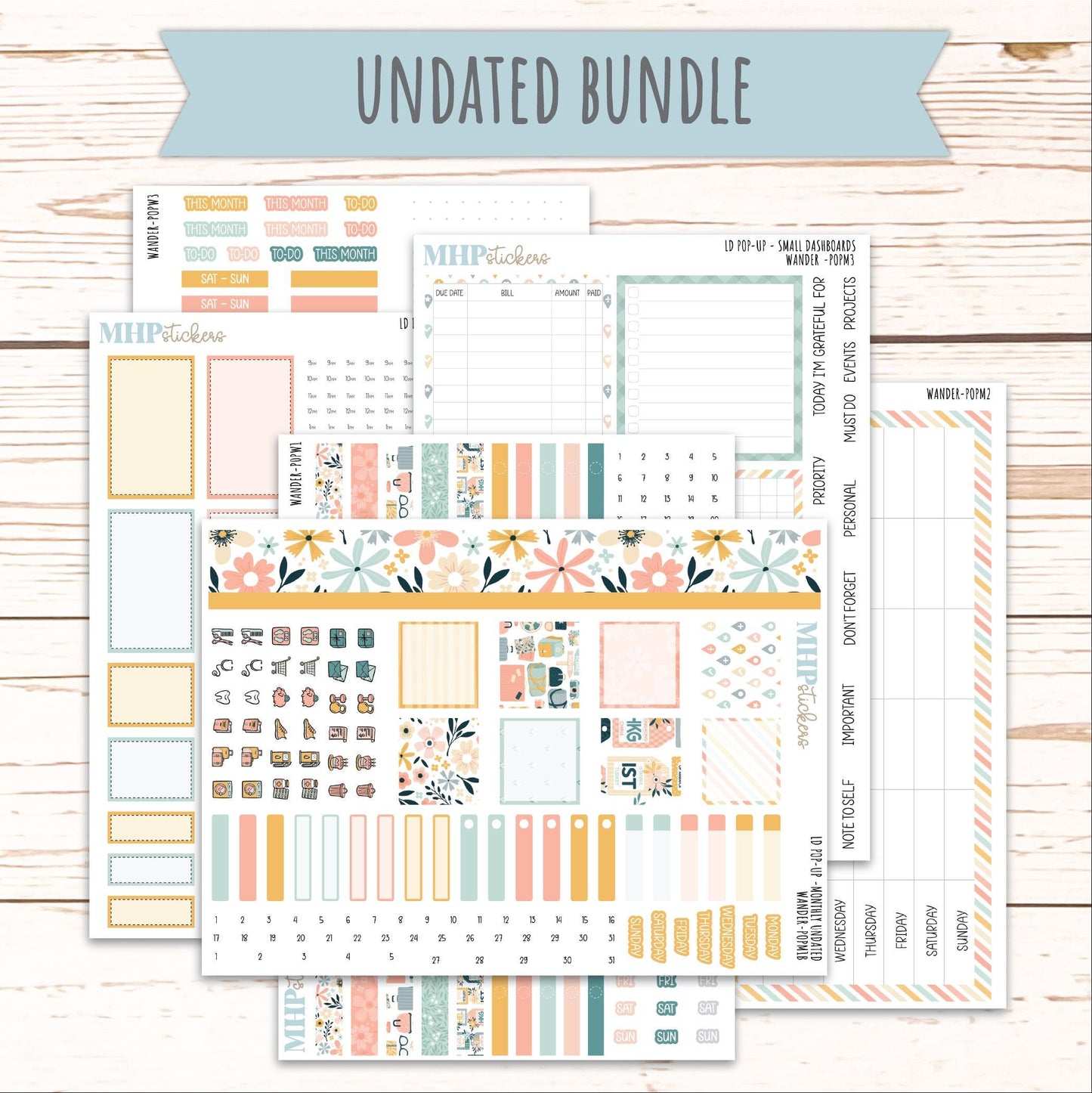 JUNE 2026 Stickers for The Jo, Laurel Denise Planner "Wander" || POP